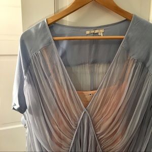 Anthropologie Sheer Silk Draped Top